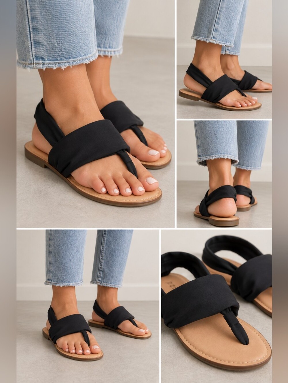 Torrid Black Wide Width Slingback Thong Sandals